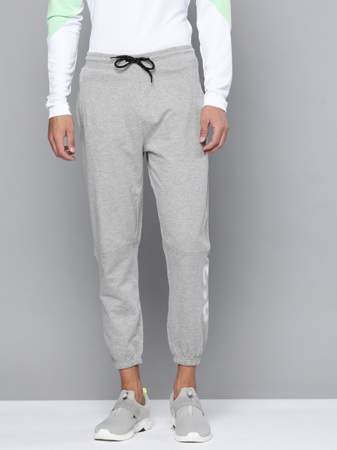 

HRX By Hrithik Roshan Men Light Grey Melange Typographic Fit Bio-Wash Lifestyle Joggers