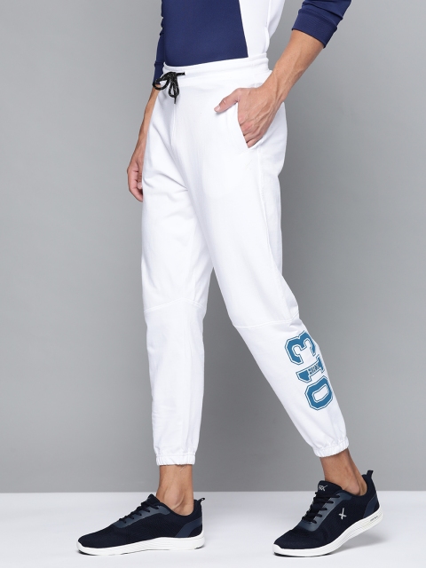 

HRX By Hrithik Roshan Men Optic White Typographic Regular Fit Bio-Wash Lifestyle Joggers