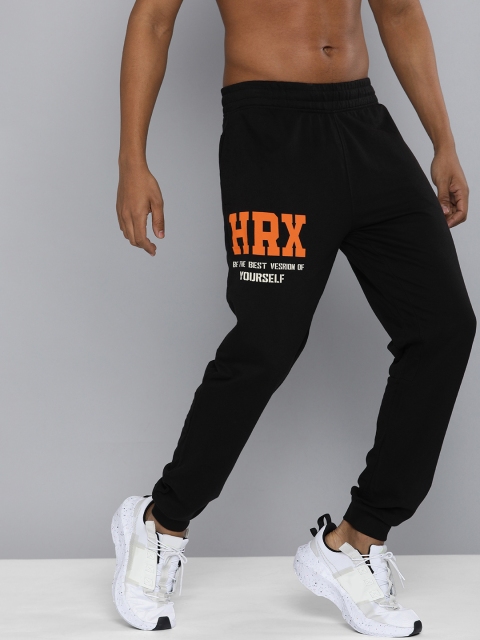 

HRX by Hrithik Roshan Men Black Solid Pure Cotton Anti-Microbial Training Joggers