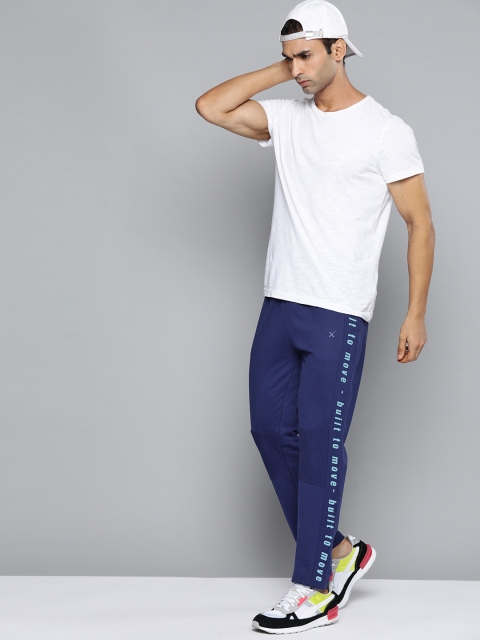 

HRX by Hrithik Roshan Men Blue Pure Cotton Solid Trackpants