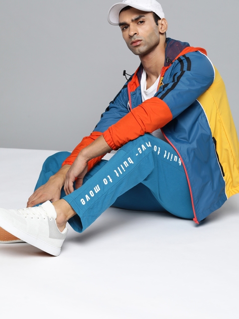 

HRX by Hrithik Roshan Men Blue Pure Cotton Solid Trackpants