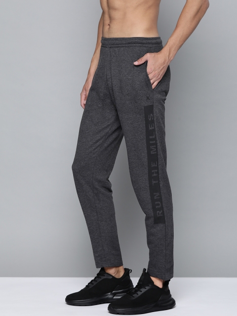 

HRX by Hrithik Roshan Men Charcoal Grey Printed Detail Running Track Pants