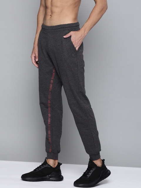 

HRX by Hrithik Roshan Men Charcoal Grey Printed Detail Running Joggers