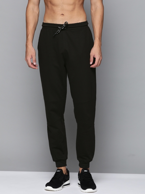 

HRX By Hrithik Roshan Men Jet Black Solid Regular Fit Bio-Wash Lifestyle Track Pants
