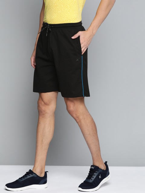 

HRX By Hrithik Roshan Men Jet Black Typographic Slim Fit Bio-Wash Lifestyle Shorts
