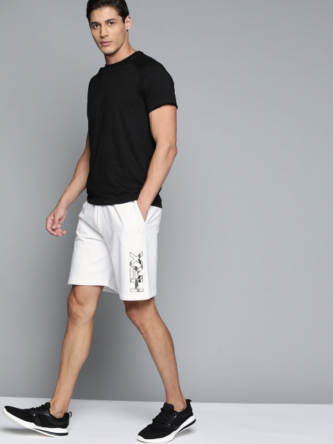 

HRX By Hrithik Roshan Men Optic White Typographic Slim Fit Bio-Wash Lifestyle Shorts