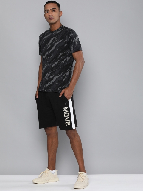 

HRX By Hrithik Roshan Men Typographic Slim Fit Bio-Wash Lifestyle Shorts, Black