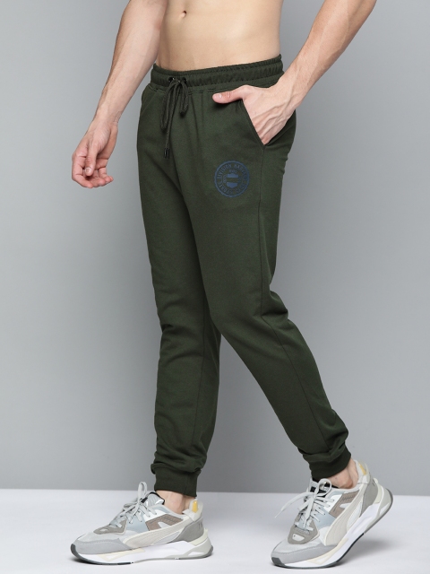 

Harvard Men Olive Green Solid Joggers