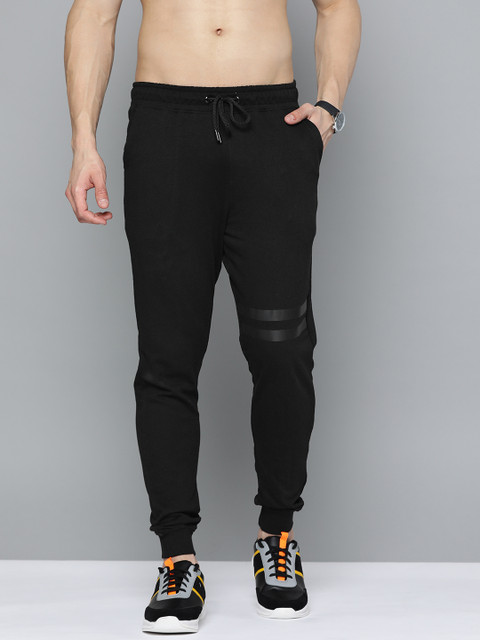 

Harvard Men Black Solid Joggers With Stripe Detail