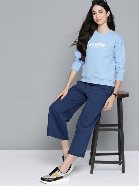 

Harvard Women Navy Blue Relaxed Parallel Track Pants