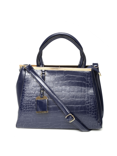 

Lino Perros Navy Snakeskin Textured Handbag with Sling Strap, Navy blue