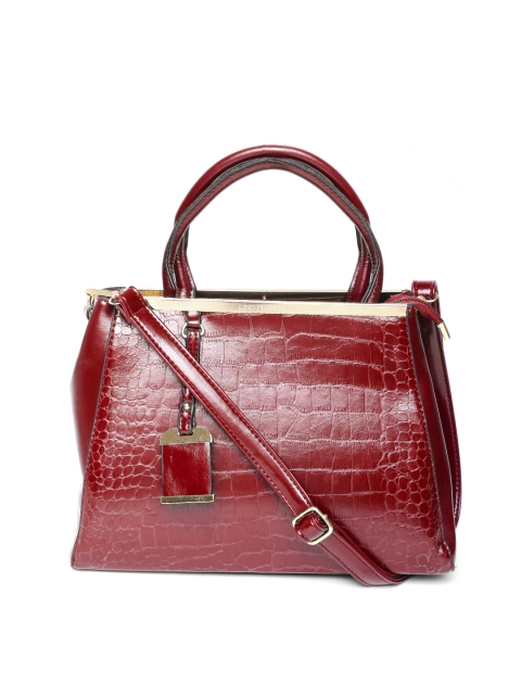 

Lino Perros Red Snakeskin Textured Handbag with Sling Strap