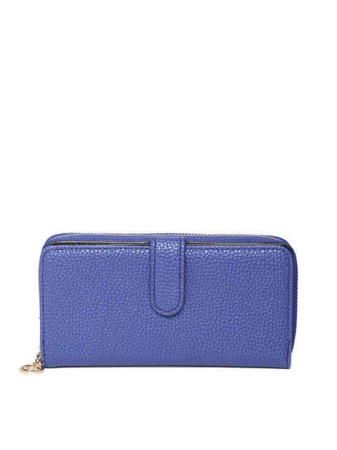 

Lino Perros Women Blue Textured Zip-Around Wallet