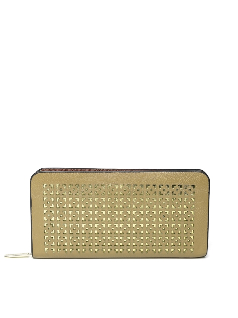 

Lisa Haydon for Lino Perros Women Brown Cut-Out Zip-Around Wallet