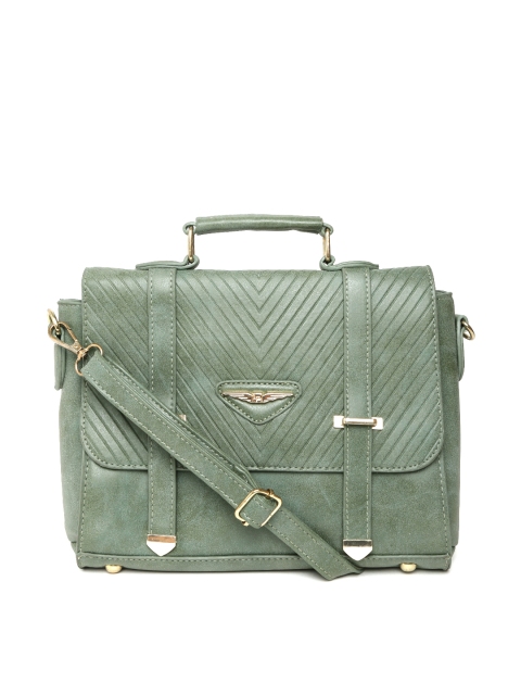 

Lino Perros Green Textured Satchel with Sling Strap