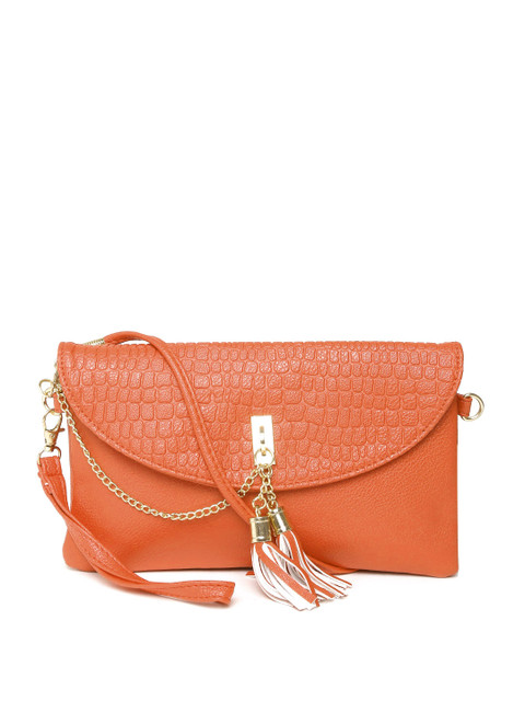 

Lino Perros Orange Textured Sling Bag