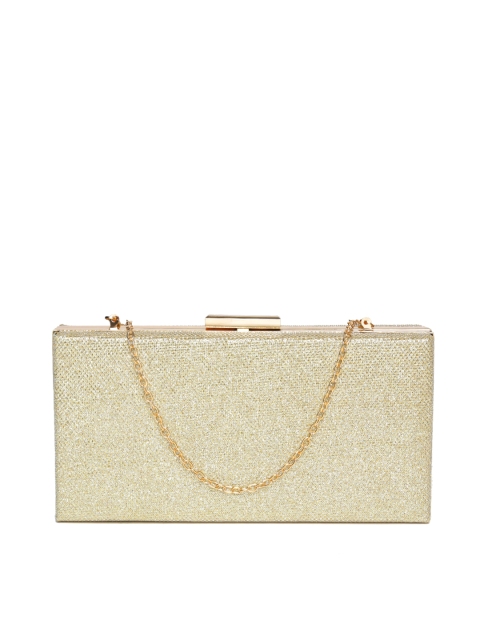 

Lino Perros Gold-Toned Shimmer Box Clutch with Chain Strap