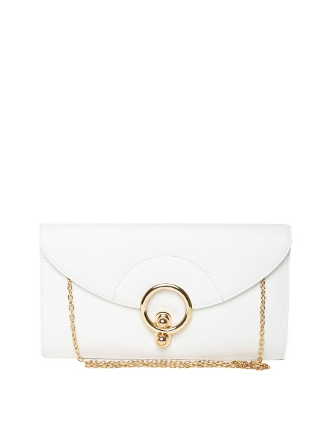 

Lino Perros White Textured Clutch with Chain Strap