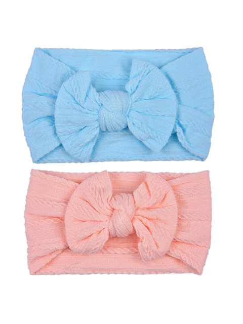 

AQUASTREET Unisex Kids Peach-Coloured & Turquoise Blue Set of 2 Hairband