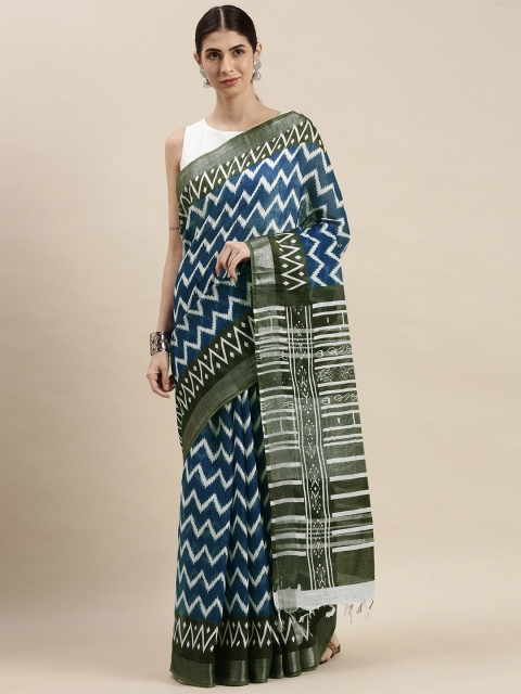 

swatika Blue & Green Zari Handloom Sambalpuri Saree