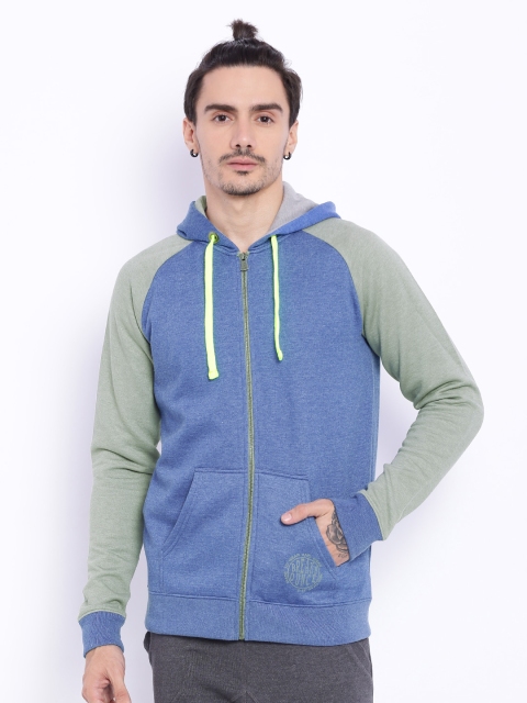 

Breakbounce Blue & Grey Colourblocked Hooded Sweatshirt