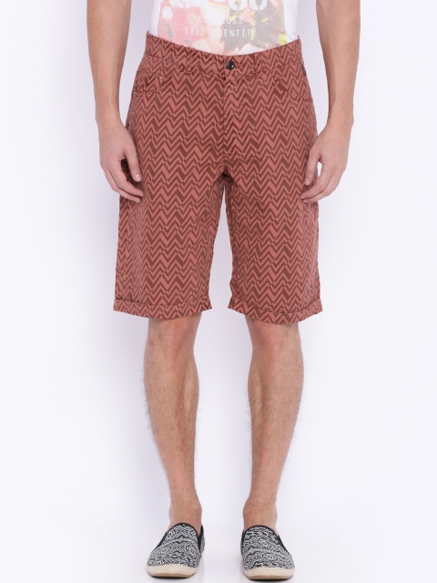 

Breakbounce Maroon Printed Chino Shorts