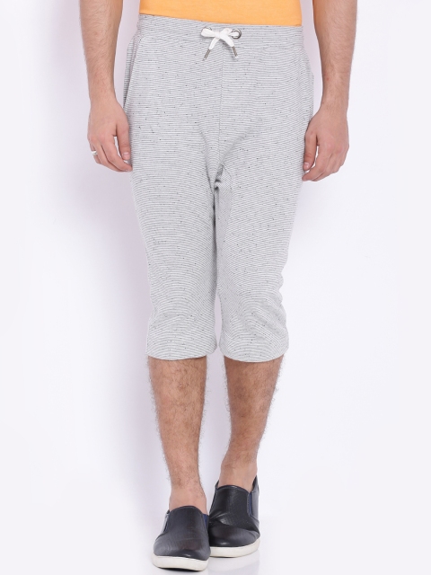 

Breakbounce Grey Striped Tapered Fit Shorts