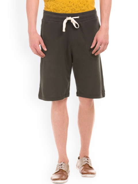 

Breakbounce Olive Green Tapered Fit Shorts, Grey