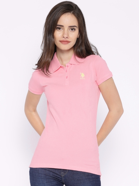 

U.S. Polo Assn. Women Pink Polo T-Shirt