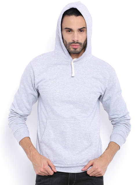 

Campus Sutra Grey Hooded Sweatshirt