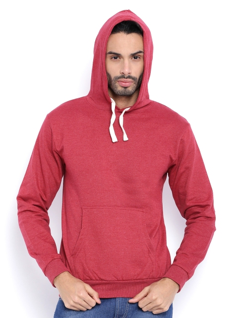 

Campus Sutra Maroon Hooded Sweatshirt