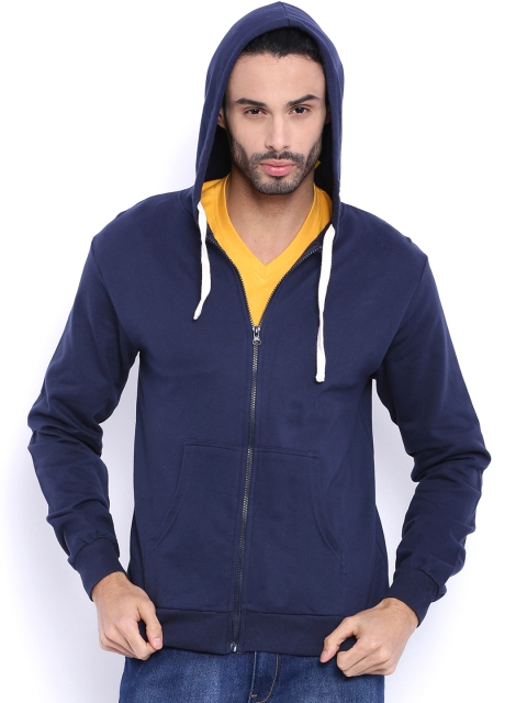 

Campus Sutra Blue Hooded Sweatshirt
