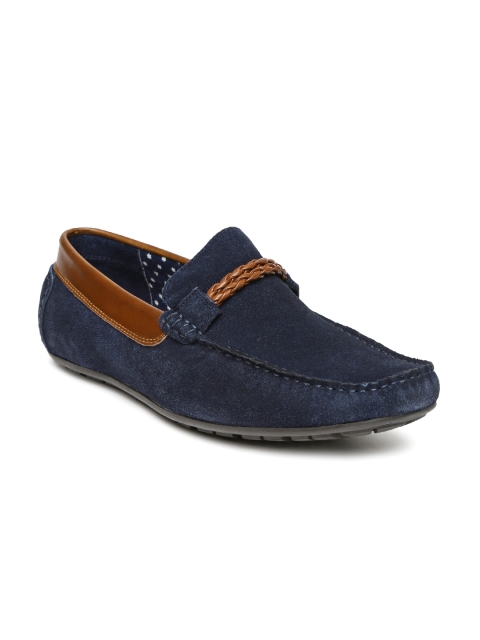 

Footin Men Navy Suede Loafers, Navy blue