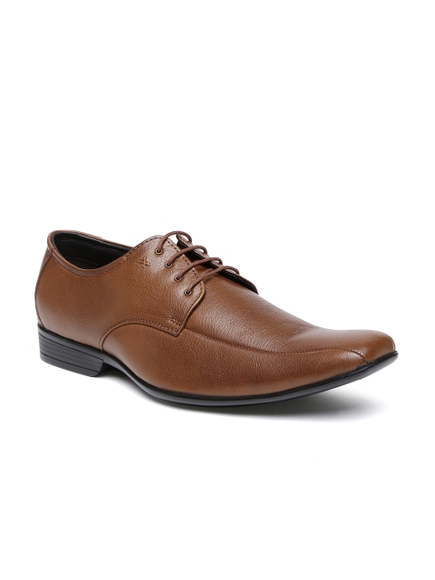 

Arrow Men Brown Alston Square-Toed Genuine Leather Derby Shoes