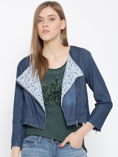 

Tokyo Talkies Blue Crop Denim Jacket