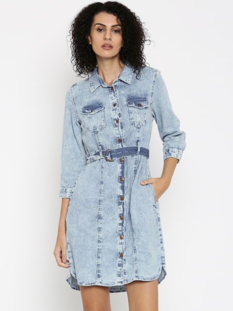 

Tokyo Talkies Women Blue A-Line Dress