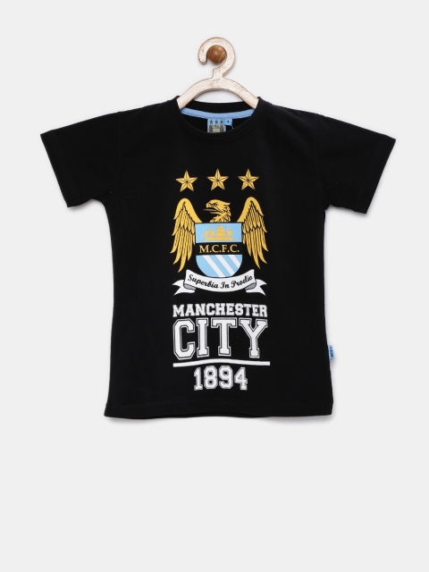 

Manchester City FC Boys Black Printed T-shirt