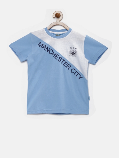 

Manchester City FC Boys Blue & White Printed T-shirt