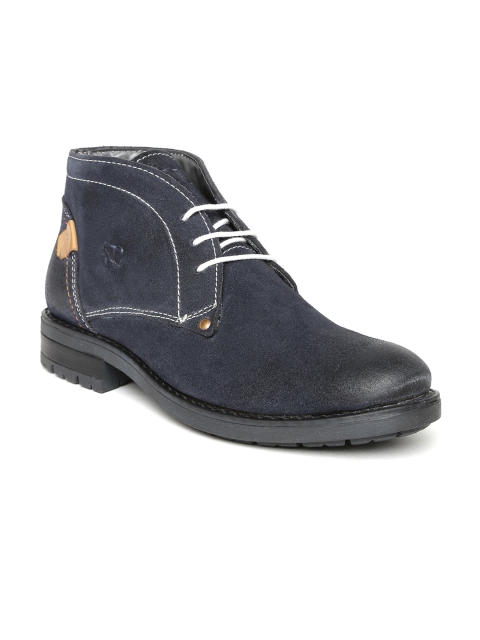 

Numero Uno Men Navy Suede Boots, Navy blue