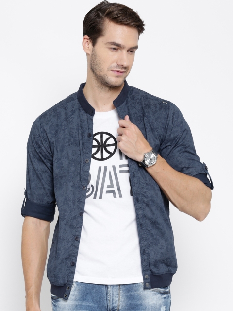 

SPYKAR Men Blue Printed Casual Shirt
