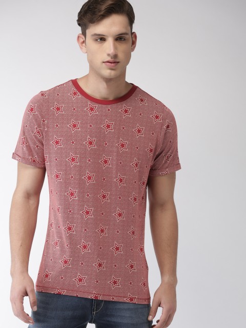 

Tommy Hilfiger Men Maroon Printed T-Shirt