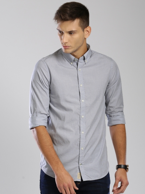 

Tommy Hilfiger Men Grey Slim Fit Printed Casual Shirt