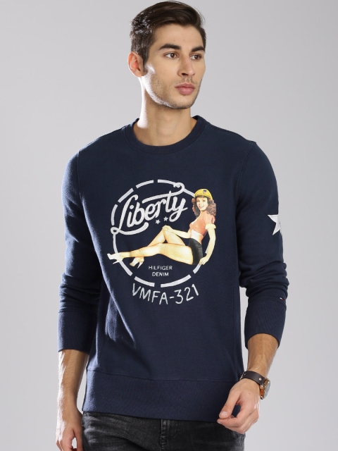 

Tommy Hilfiger Navy Printed Sweatshirt, Navy blue