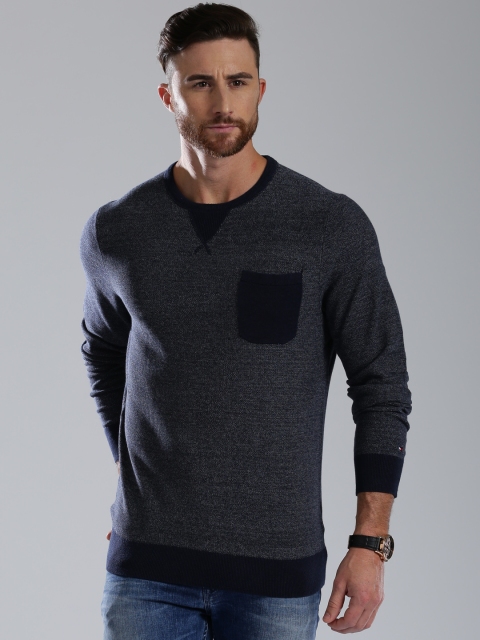 

Tommy Hilfiger Men Navy Blue Solid Sweater