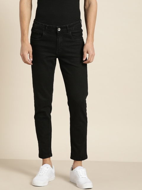 

ether Men Black Solid Carrot Fit Stretchable Jeans