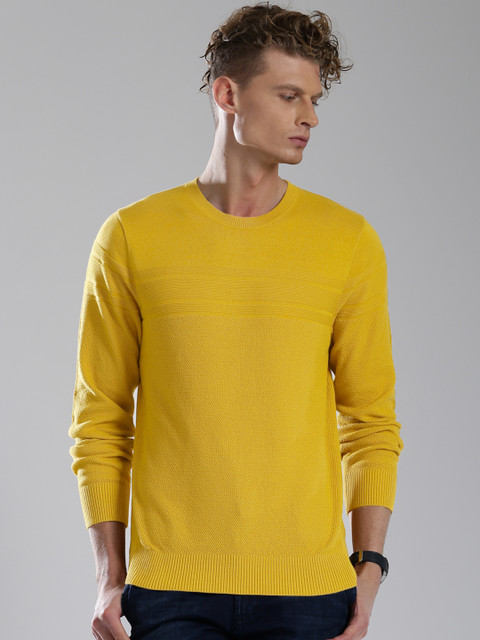 

Tommy Hilfiger Men Mustard Yellow Sweater