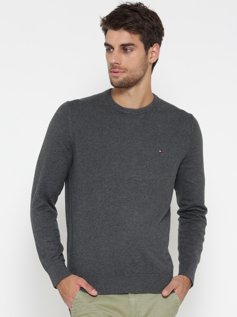

Tommy Hilfiger Men Charcoal Grey Solid Sweater
