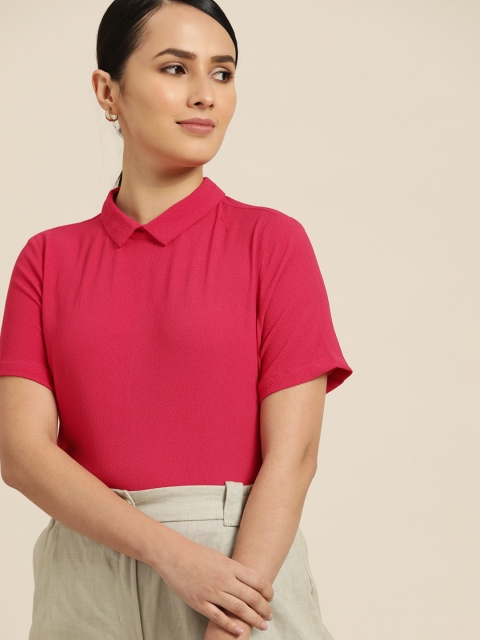 

her by invictus Women Pink Solid Shirt Style Top