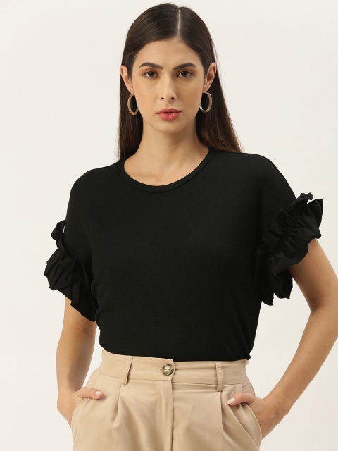 

Koton Black Ruffles Regular Top