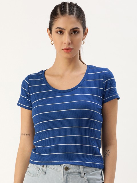

Koton Women Blue & White Striped T-shirt